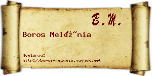Boros Melánia névjegykártya